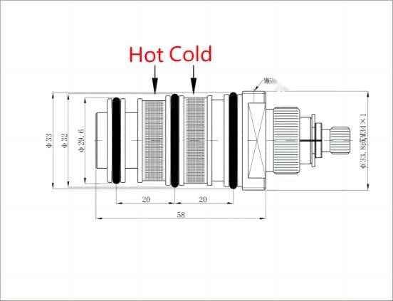 Sostituzione in ottone per controllo della temperatura della doccia, cartuccia termostatica, kit di riparazione della barra della valvola del miscelatore della doccia, miscelatore della valvola - Honorern