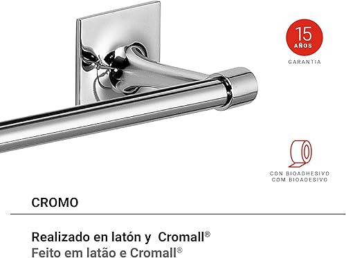 Gedy Wizard Asciugamani 30cm, Misure: 4,9X35X7,4 CM, Porta salviette in Ottone e Cromall, Finitura Cromo, Fissabile con Biadesivo 3m, Barre Accorciabili, Design R&S, 2 Anni di Garanzia, Unica - Honorern