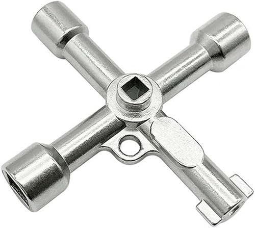 Chiave Quadrata Contatore, 4-Modi Chiave di Utility Chiave Universale per Quadro Elettrico Chiave Multifunzionale di Utilità Robusto e Durevole per Contatore Acqua Cassetta Gas Armadio Utenze - Honorern