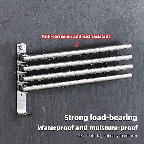 Portasciugamani da Cucina Girevole da Parete, Porta Asciugamani Girevole da Bagno, Cromato Porta Asciugamani Pieghevole(3 Bracci Lunghezza 35 cm) - Honorern