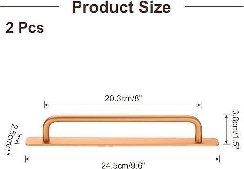 2pz Adesivo Porta Maniglia 9,6' Nessuna Foratura Armadio Porta Attacca Maniglia Cassetto Maniglie Alluminio Lega per Cucina Armadio Finestra Scorrevole Armadio Porta Oro Tono - Honorern