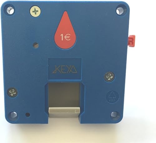 Serratura a moneta modello ECO, moneta da 1 Euro, mano Dx, coppia chiavi standar, cilindro inetrcambiabile colore blu/grigio. - Honorern