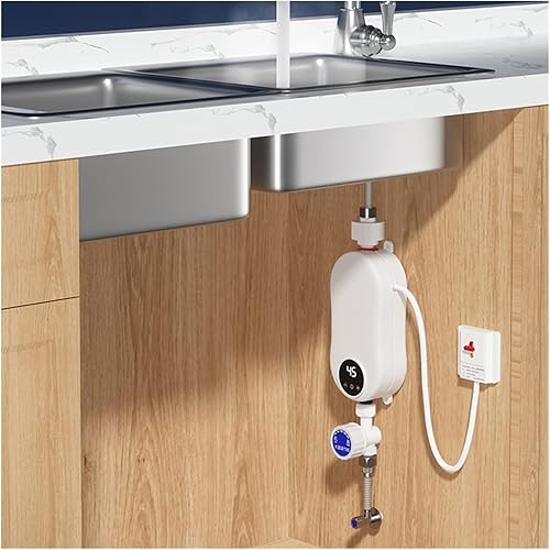 Scaldabagno Elettrico Istantaneo, Scaldabagno Senza Serbatoio Elettrico Da 5500 W Con Display Digitale Riscaldatore Di Acqua Calda Istantaneo Smart Touch Riscaldatori Elettrici Doccia Automatica per R - Honorern