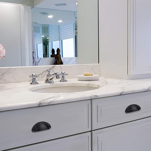 Maniglia del Cassetti Maniglie Conchiglia Vintage Shell Manopole del Porta Cassetto per Ante di Armadietti e Cassetti da Cucina 20 Pezzi Nero - Honorern