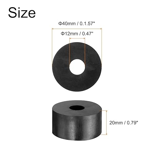 8pz Distanziali Gomma 40mm OD, 12mm ID, 20mm Aaltezza Distanziatore Rotondo Antivibrazioni Boccola Gomma Anelli Tenuta Rondelle Gomma Spessa per Accessori Auto Domestici - Honorern