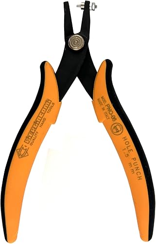 PNO-06 Pinza Punzonatrice - Per Fori su fogli di Metallo Duttile - Rame, Oro, Argento Sterling, Ottone. Non adatto per fogli di metallo duro come inox. Lunghezza 140mm - Made In Italy - Honorern