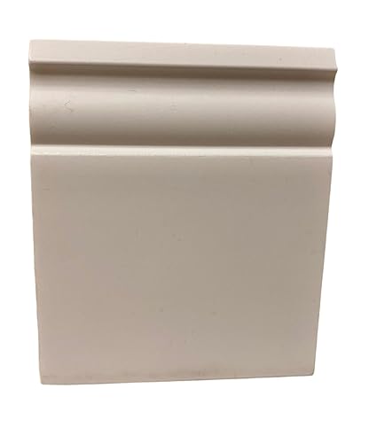Asta 2 metri lineari Battiscopa Ducale in Polimeri 10x120x2000 mm BIANCO - Zoccolo da cucina resistente agli urti - Honorern