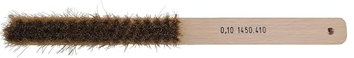 Spazzola a mano in ottone con manico in legno, 4 file, per la pulizia e la lavorazione di piccole parti in gioielleria, orologeria (medio Ø 0,10 mm) - Honorern