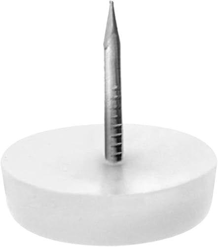 60 Pezzi 20mm Piedini per Mobili con Chiodo, Piedini per Sedie Rotondi in Plastica per Protezione Pavimento (Diametro 20mm Bianco) - Honorern