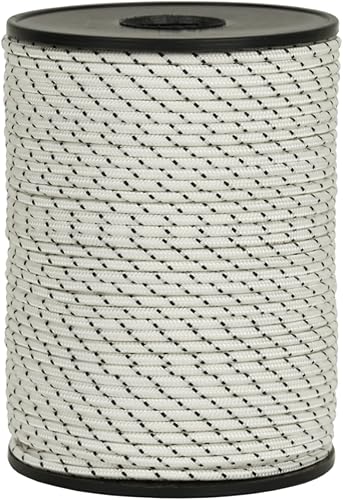 006045014, Sagola per Fucili da Sub, Anima in Dyneema® SK75 Intrecciato, Rivestimento in Poliestere Alta Tenacità prestirato, Diametro 2,5 mm, 50 Metri, Colore Bianco - Nero - Honorern