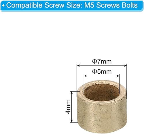 PATIKIL Distanziatori in Ottone M5, 5pz Distanziatori Metallici in Ottone 5mm ID x 9mm OD x 5mm L Distanziatori a Vite Ottone per Viti 1/5 Pollice o M5 - Honorern