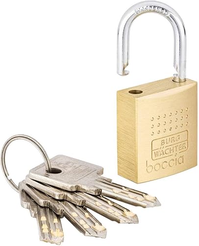 Burg-Wächter Boccia 450 30 4 SB-Lucchetto con 4 Chiavi, Spessore Archetto 5 mm, Gold, Silver - Honorern