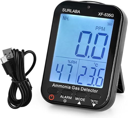 Misuratore di Qualità dell'aria, Tester di Gas Ammoniaca NH3 Monitor 0-100PPM - Honorern