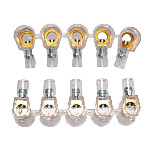 Morsetti Unipolari 2 Stecche da 5 Pezzi, Trasparente Isolante Per Cavi Elettrici (Sezione 6 mm²) - Honorern