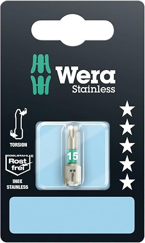 Wera, 3867/1 TS SB Inserti TORX, in acciaio inox, TX 15 x 25 mm - Honorern