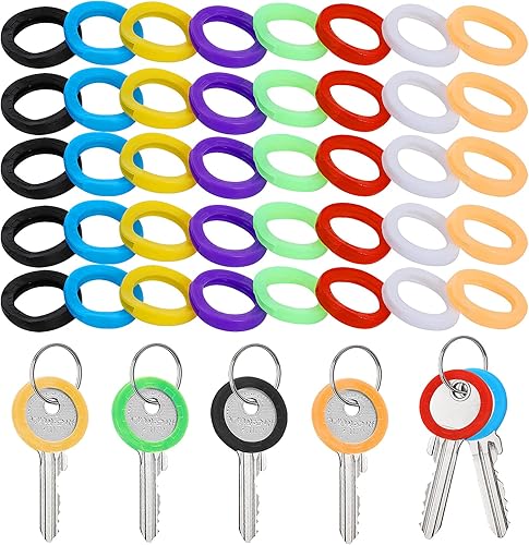 40 coperture per chiavi, tappi colorati per chiavi, cappucci identificativi rotondi, 8 colori - Honorern