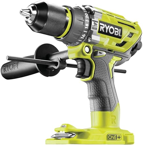 Ryobi 5133003941 R18PD7-0 - Trapano avvitatore a percussione, 18 V, funzionamento a percussione, senza batteria, mandrino a chiusura rapida, illuminazione a LED - Honorern
