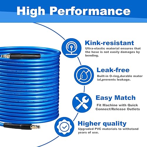 Tubo di ricambio per idropulitrice ad alta pressione da 30 m per Karcher K2 K3 K4 K5 K6 K7, kit di pulizia di scarico con connettore rapido blu 180 bar - Honorern
