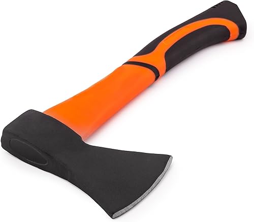 Ascia Universale 600g per Giardino e Campeggio - Accetta da Taglio con Testa in Acciaio e Manico in Fibra di Vetro - Ascia Spaccalegna di Legno - Piccola Ascia Manuale da Spacco - Honorern