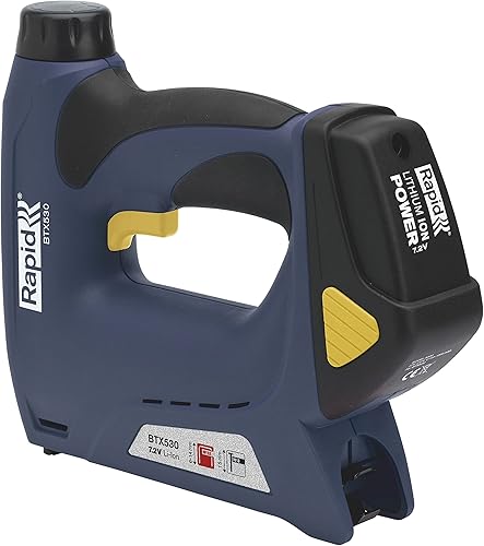 Rapid BTX530 Graffatrice Elettrica per Graffette n. 53 e Chiodini n. 8, Batteria da 1300 Colpi per Carica, Potenza Regolabile, Adatta per Lavori di Tappezzeria su Mobili, fissaggio di Tessuti e Moquette (5000128) - Honorern