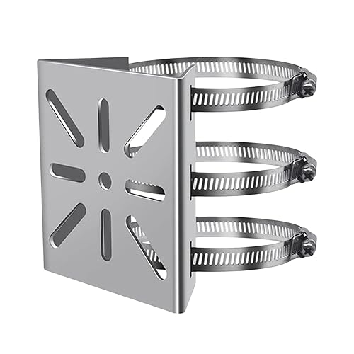 Installazione su Palo per Telecamera di Sorveglianza, Staffa Telecamera Esterna, Staffa di Montaggio Verticale, Adatto per Telecamere di Sorveglianza, Dispone di 3 Anelli Regolabili - Honorern