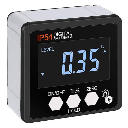 AUTOUTLET Indicatore di livello digitale Goniometro Impermeabile di livello Inclinometro con retroilluminazione a base magnetica - Honorern
