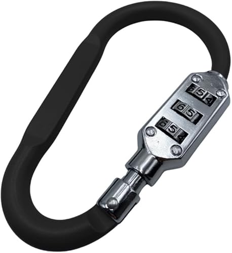Moschettone con Combinazione di Sicurezza a 3 Cifre, misura 6x10,5 cm, Lucchetto a codice a forma di, Adatto per Bici, Valigie, Zaini da Viaggio -001F (Blu) - Honorern
