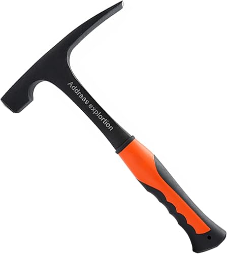Martello Geologico Professionale, Martello da Esplorazione Piccone da Roccia A Testa Piatta In Acciaio Ad Alto Tenore di Carbonio, per L'Esplorazione Mineraria di Geologia All'Aperto - Honorern