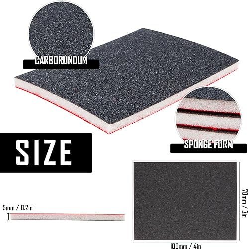 30 pezzi spugna abrasiva 400/600/800 grana a mano, carta vetrata, levigare le spugne riutilizzabile per levigare, lucidare, metallo, legno, acciaio, acciaio inox - Honorern