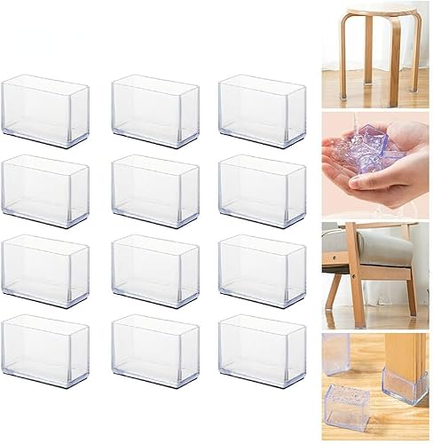 Protezione per gambe rettangolari per sedie e tavoli, 12 pezzi, 20 x 40 mm - Honorern