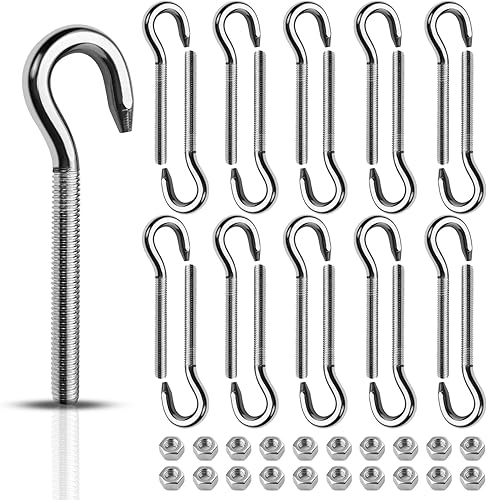 Gancio a vite M6 304 in acciaio inox anello vite vite a gancio in acciaio ad alta durezza vite gancio gancio per appendere articoli a vite gancio 20 pezzi - Honorern