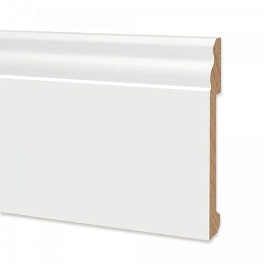 Battiscopa duropolimero alto ducale bianco - Zoccolo da cucina 2000x120x15 mm - Battiscopa resistente agli urti - Honorern