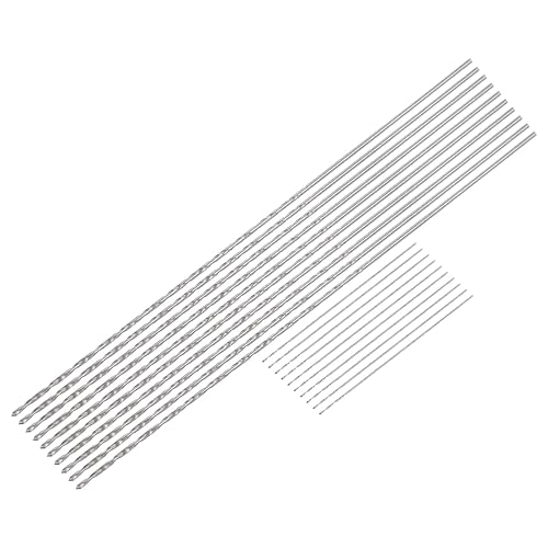 20pz 0,3mm 0,6mm Mini Micro Punte Trapano, Acciaio ad Alta Velocità Punte Trapano Dritto Extra Lunghe 20mm 60mm per Lega Alluminio - Honorern