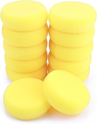 12 Pcs spugna per pittura rotonda, giallo artigianato artista spugne argilla Watercolors spugna per la pittura del viso artigianato artistico ceramica argilla pulizia ceramica parete - Honorern
