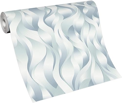 Carta da parati non tessuto ELLE Decoration Onde Grafica t rkis Glitter 10204-18 - Honorern