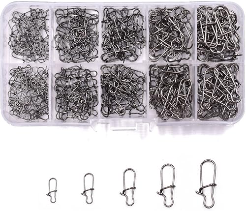 150/250 Pezzi Moschettoni Duo Lock di Pesca Double Snaps Connettore da Pesca Dimensione 0# 1# 2# 3# 4# - Honorern