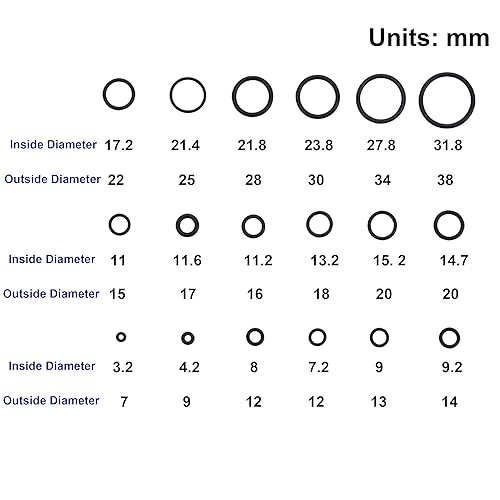 Tool Daily Kit Guarnizioni Circolari per Idropulitrice per Pompa, Tubo, Pistola, Bacchetta, Accoppiatore, Adattatore, Ugello, 18 Misure, 100 Pezzi - Honorern
