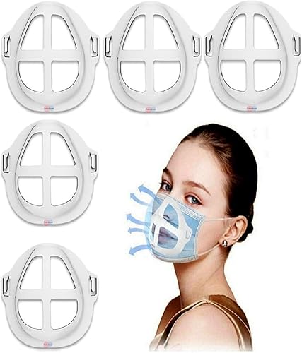 5 staffe per viso 3D per maschera – Telaio di supporto interno in plastica per una respirazione confortevole, lavabile, riutilizzabile - Honorern