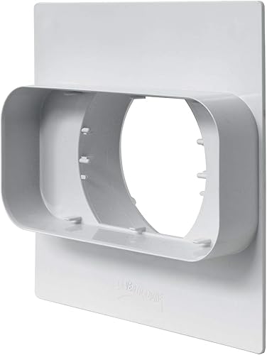 La Ventilazione PM157100B Placca per Passaggi a Muro da Tubo Rettangolare a Tondo, 150x70 mm - 100 mm. Colore bianco - Honorern