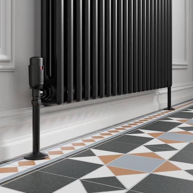 SnapFit - Coperture per tubi termosifoni, 2 pezzi, lunghezza 200 mm, lunghezza 15 mm, colore: nero - Honorern