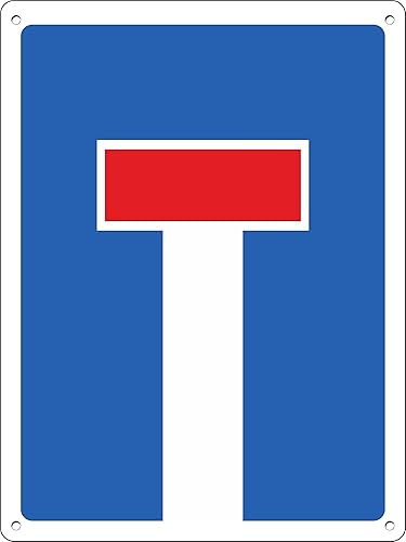 STRADA SENZA USCITA | Cartello in Alluminio per esterno metallo resistente spessore 3 mm (Cm 20x30, Strada senza Uscita) - Honorern