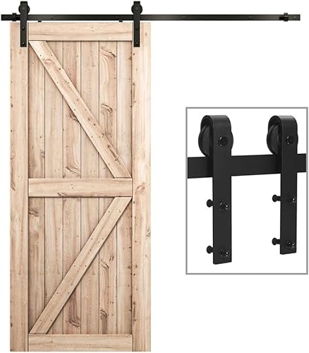 183CM/6FT Kit per Porta Scorrevole Binario per Porta Scorrevole Kit Nero Porta Scorrevole Kit Accessori per Porta Singola Scorrevole - Honorern