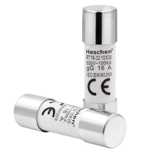 RT18-32 (RO15) - Fusibile cilindrico in ceramica, 10 x 38 mm, 16A 500 V, CE, confezione da 20 - Honorern