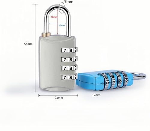 Lucchetto da viaggio a 4 cifre per bagagli, lucchetto a combinazione, per esterni, con codice (1, nero) - Honorern