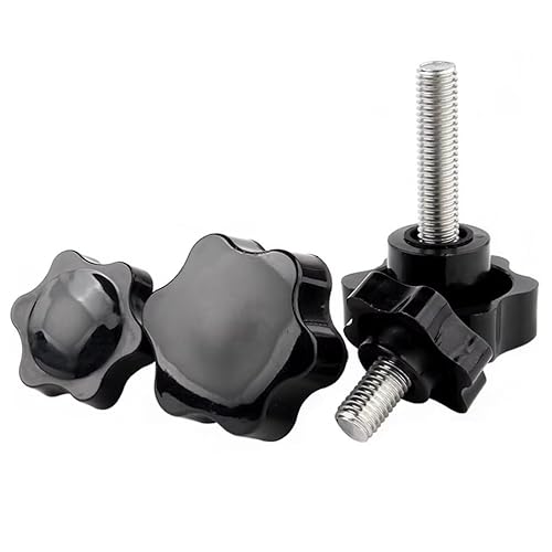 Viti a Testa Stella in Plastica, Vite a Testa Zigrinata, Pomello Zigrinato Manopola a Testa Zigrinata M5x25mm (10 Pezzi) - Honorern