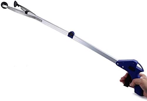 Reacher Grabber Tool pieghevole pickup strumento leggero in alluminio con pinza rotante in gomma lungo braccio Extender per anziani lettiera raccoglitore giardino Nabber blu - Honorern
