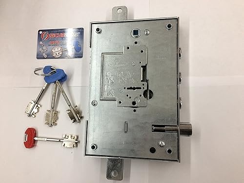 SERRATURA PER PORTE BLINDATA SECUREMME DOPPIA MAPPA SERIE 25 CUORE SECURMAP ANTIMANIPOLAZIONE ENTRATA CHIAVE E MANIGLIA 63mm DESTRA A SPINGERE CON INTERASSE 37mm - Honorern