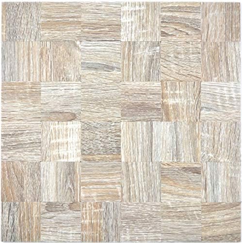 Mos200-2222 - Piastrelle a mosaico autoadesive in alluminio, colore: grigio chiaro - Honorern