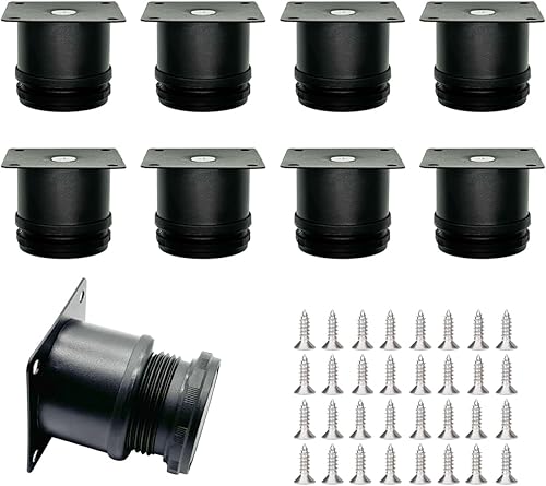8 Pezzi Piedini Regolabili per Mobili, Piedi per Mobili Ø5cm Altezza 5cm, Piedini per Mobili Regolabili,Piedini per Mobili Regolabili Altezza Inossidabile,Piedini per Armadi,Letto,Tavolo (Nero) - Honorern