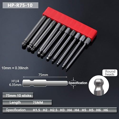 Folewr S2 - Set di punte per cacciavite elettrico con testa a sfera, in acciaio - Honorern